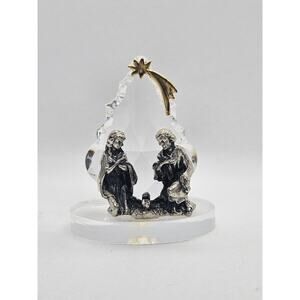 Crystal Christmas Nativity Scene Figurine Collectible Gift